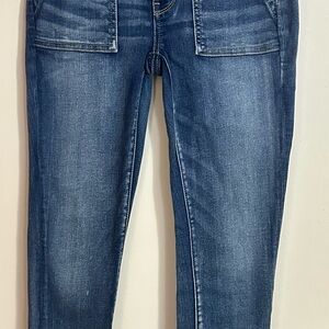 Blue Skinny Jeans with Subtle Fading